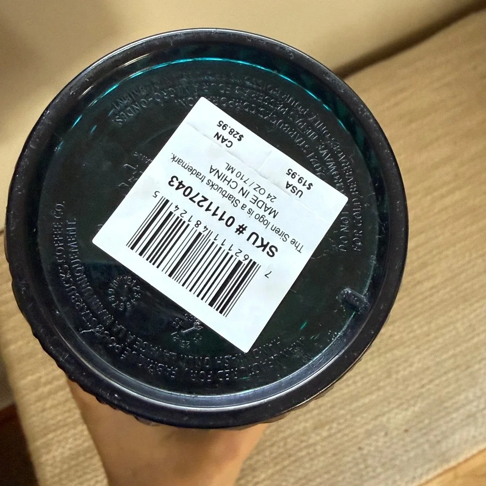 Starbucks 2021 Holiday Jewel Dark Teal Venti Cold Cup Tumbler 24oz